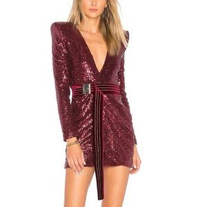Zhivago Qauttro Ruby Red sequin mini dress sz 2 new
